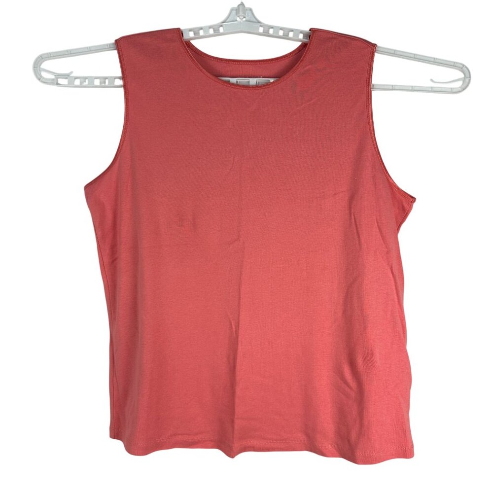 Christopher & Banks Womens Sleeveless Tank Top Size XL Pink 100% Cotton